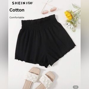 Shein Smocked Waist black shorts. Size Medium